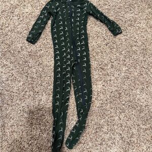 Green Kids One Piece with Animal Print